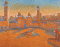 A sunset at the Wazir Khan Mosque